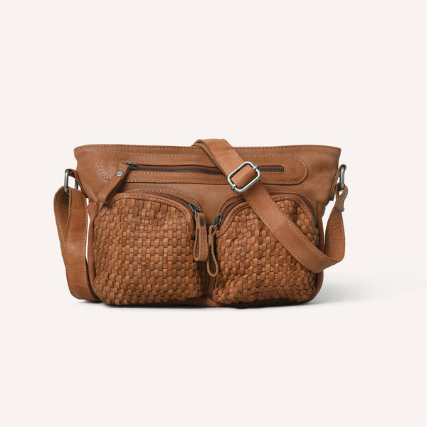 Amora Crossbody Woven Cognac