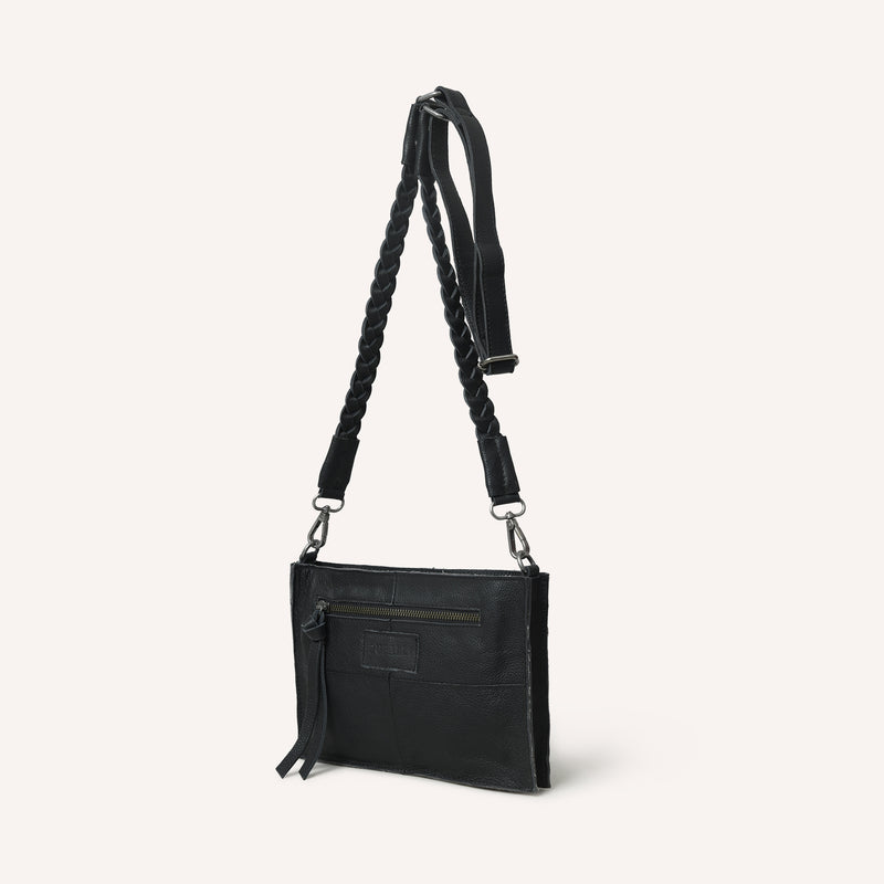 Chiara Crossbody Braided Black