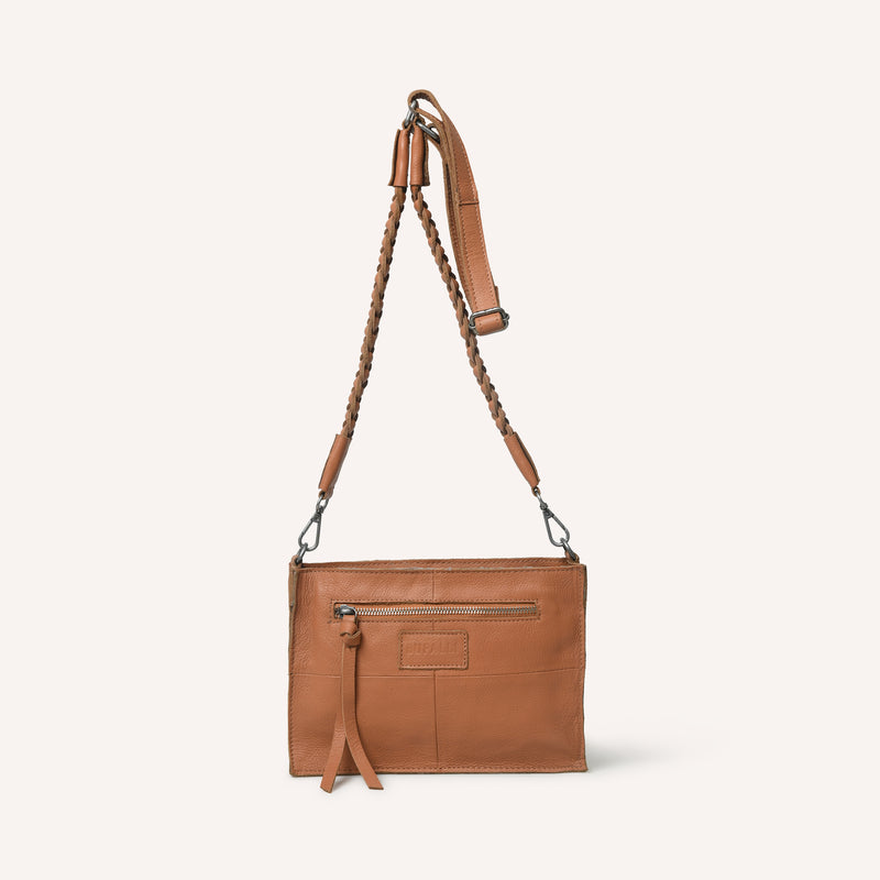 Chiara Crossbody Braided Cognac