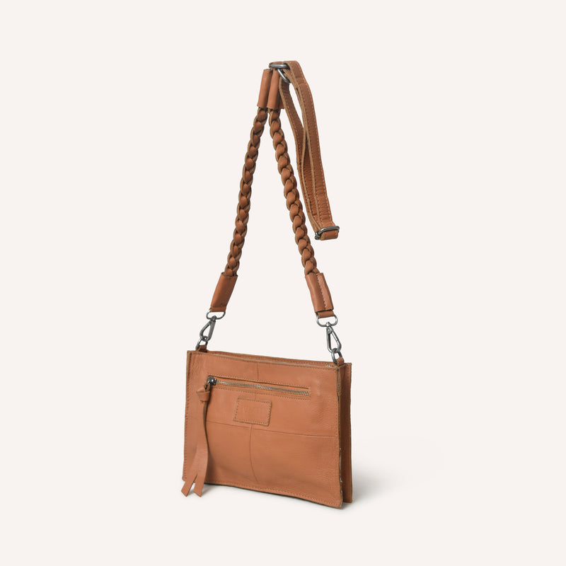 Chiara Crossbody Braided Cognac