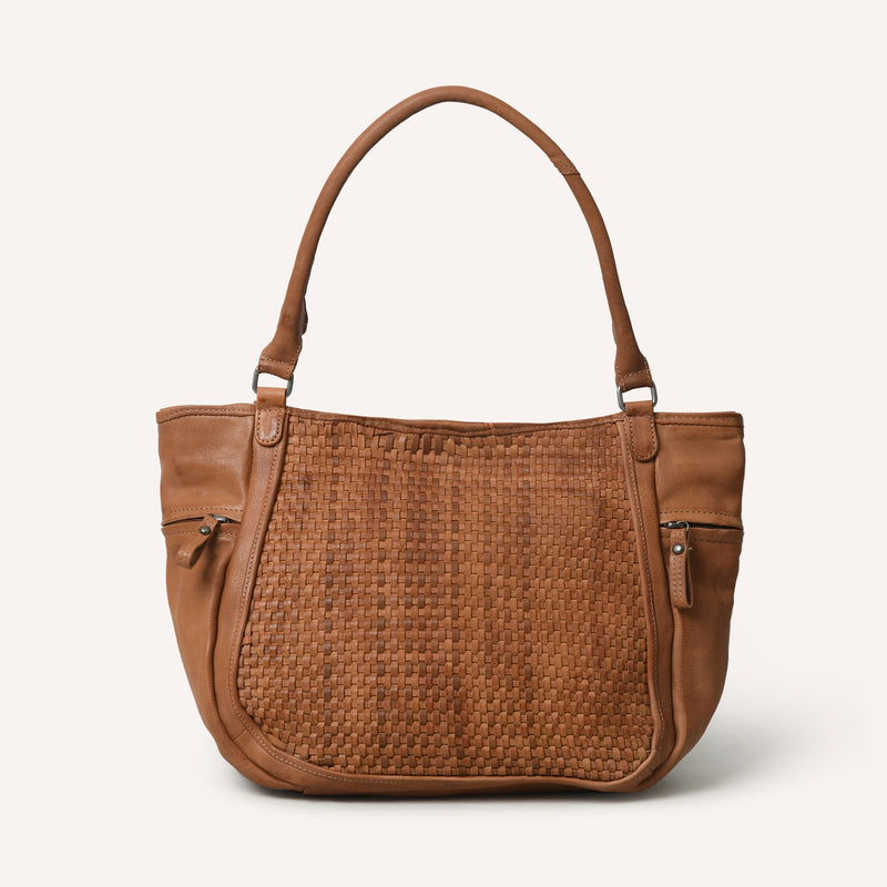 Astrid Shopper Woven Cognac