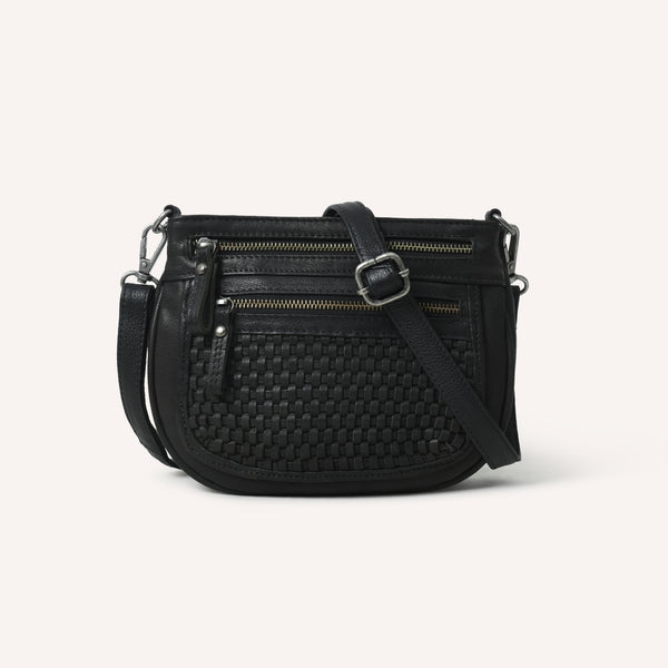 Angelina Crossbody Woven Black