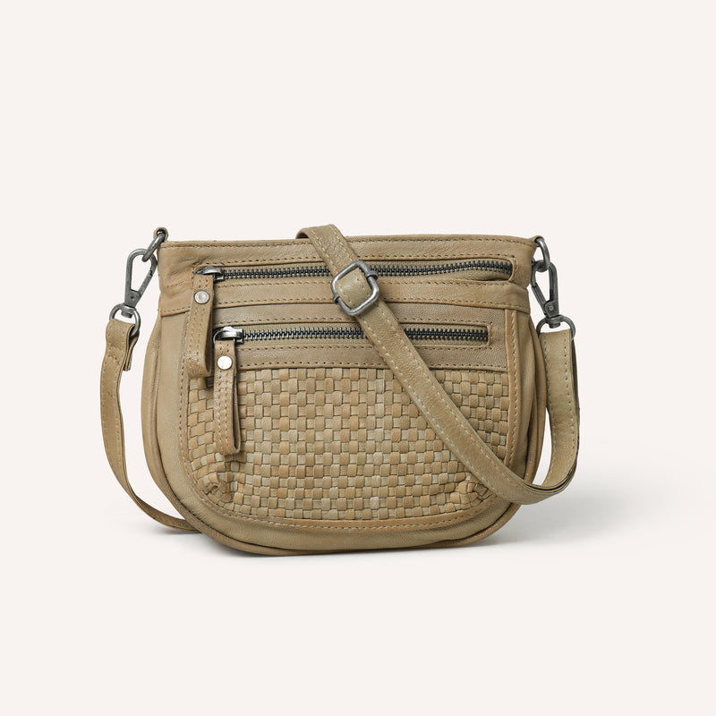 Angelina Crossbody Woven Ivory