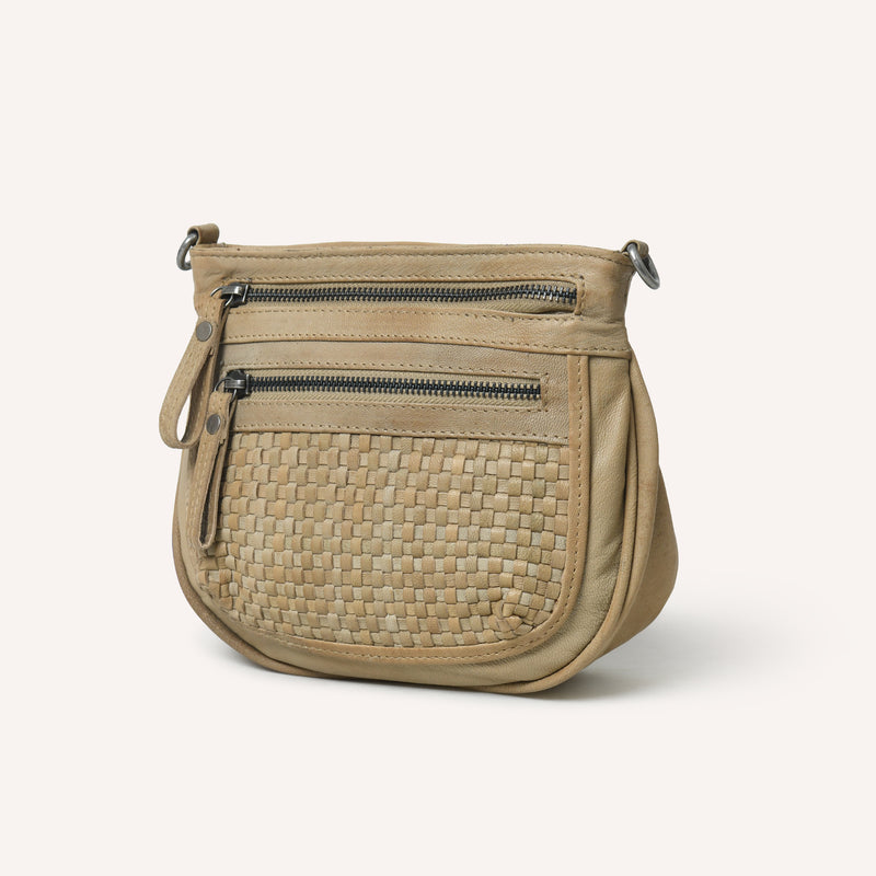 Angelina Crossbody Woven Ivory